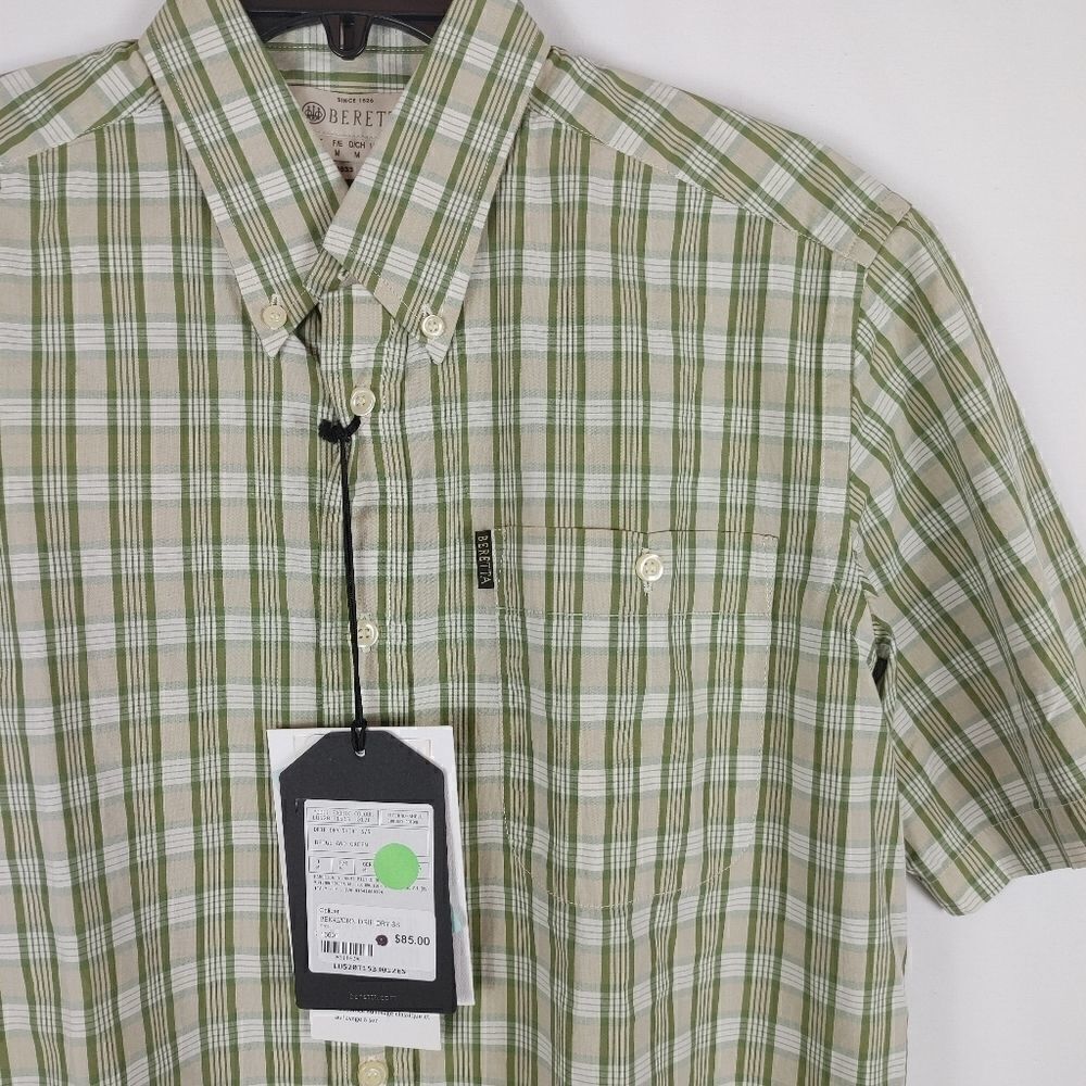 Beretta Drip Dry Shirt Short Sleeve Button Down Me - Picture 4 of 7